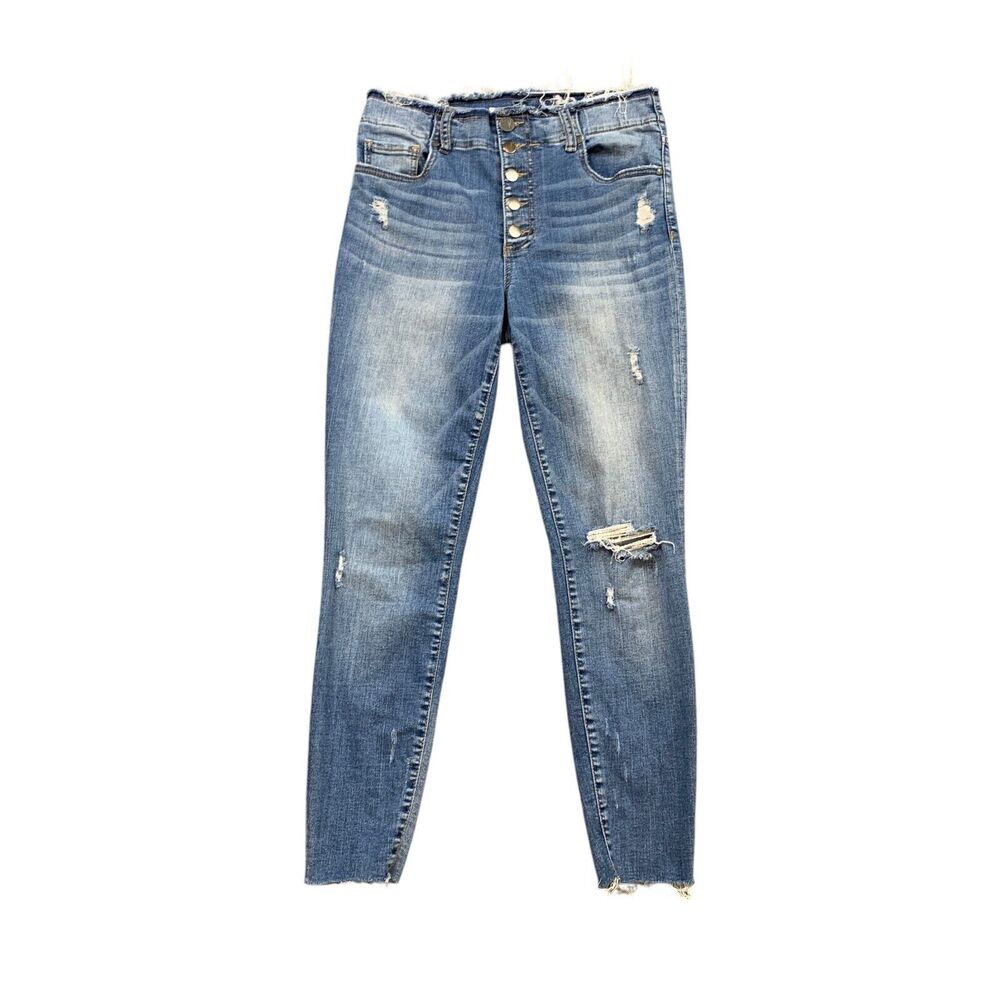 Kut From The Kloth Women 6 Denim Connie High Rise Ankle Skinny Exposed Buttons